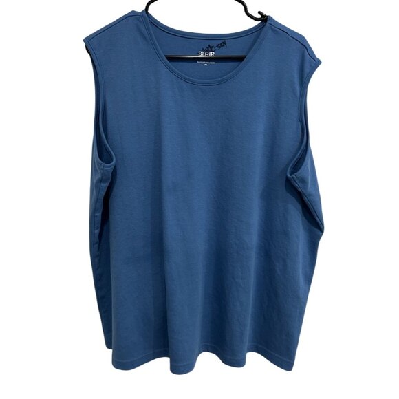 Blair Tops - Blair Sleeveless Tank Top Blue Plus Sz 3XL Crewneck Cotton Blend Essentials